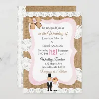 Lace and Burlap Wedding Invitation