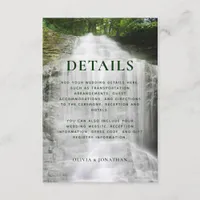 Waterfall Country Rustic Wedding Details Enclosure Card