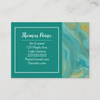 Blue, Teal, Turquoise Marble Art  Business Card