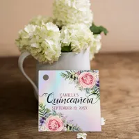 Romantic Elegant Charming Floral Quincea&#241;era Favor Tags