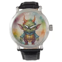 Cute funny little goblin creature vivid color watch