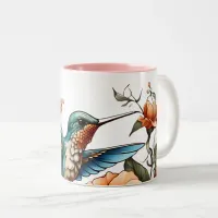 Cute Hummingbird Collection of Two-Tone Coffee Mug