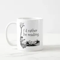 I'd Rather Be Reading with Vintage Illustration Coffee Mug