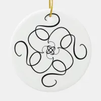 Black and White #13 SwirlyGig Ceramic Ornament