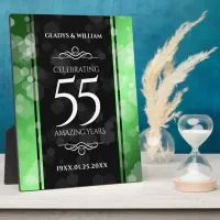 Elegant 55th Emerald Wedding Anniversary Plaque