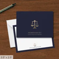 Brushed Gold Scale Law Note Card