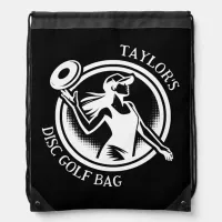 Personalized female Disc Golf  Drawstring Bag
