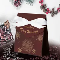 Elegant Burgundy Merry Christmas Favor Box