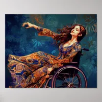 Dancing Wheelchair Woman Poster