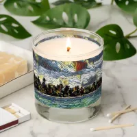 Abstract Caribbean Beach Brick Art Scented Candle