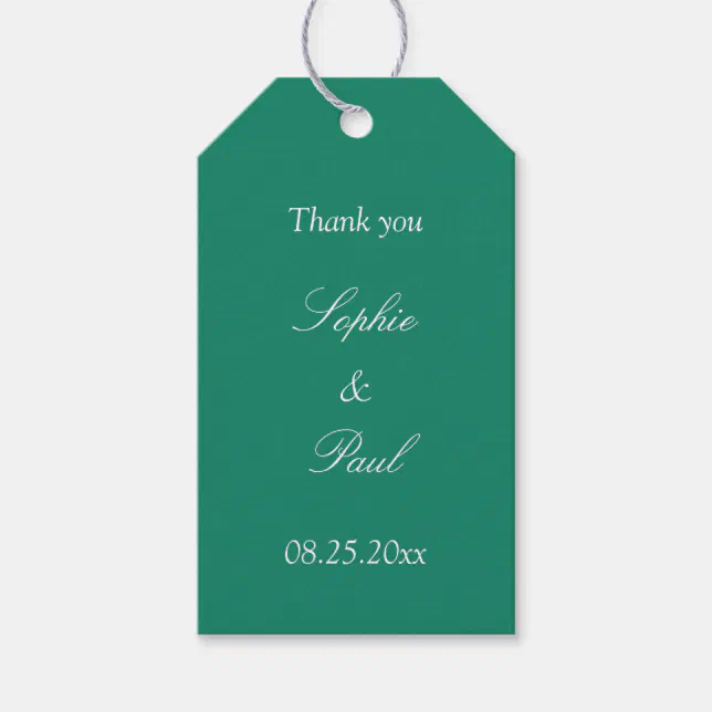 Emerald Green Wedding Favor Thank You Gift Tags