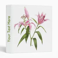 Oriental Lily - Stargazer 3 Ring Binder