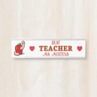 Teacher Appreciation Worm in Apple Add Name Door Sign