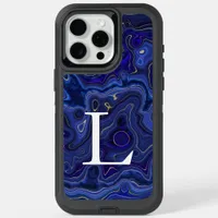 Monogrammed Lapis Lazuli iPhone 15 Pro Max Case