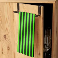 ... Slime Green and Black Striped Kitchen Towel