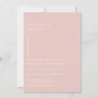 Simple Elegant Minimal Modern Blush Wedding Invitation