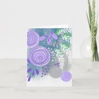 Blank Modern Trendy Abstract Floral Art  Note Card