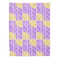 Retro Purple & Yellow Geometric Pattern Duvet Cover