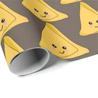 Indian Snack Samosa Cute Kawaii Food Patterned Wrapping Paper