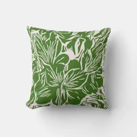 Abstract tropical flower botanical throw pillow