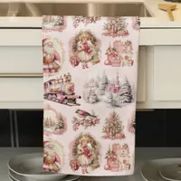 Antique Pink Victorian Christmas Kitchen Towel