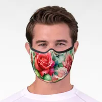 Whimsical Rose Pattern Premium Face Mask