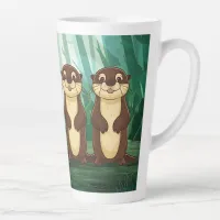 Cartoon Otters Latte Mug