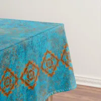 Southwest Mountain Peaks Turquoise Geometric Med Tablecloth