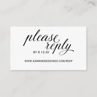 Wedding RSVP Online Cards | Elegant Swirls Black