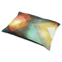 Seventies Orange Abstract Techno Triangles Pet Bed
