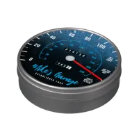 Funny Manly Car Odometer Speedometer Blue Glitter Candy Tin