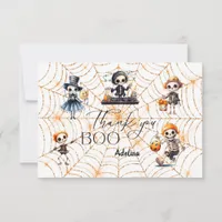 Halloween Boo Spooky Skeletons Costume Baby Shower Thank You Card