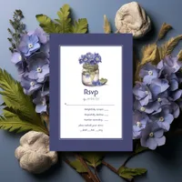 Future Dusk Common Evening Primrose Floral Wedding RSVP Card