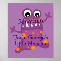 Cute Purple Cartoon Blob Monster Fun for Kids Poster