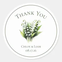 Elegant Lily of the Valley Flower Wedding  Classic Round Sticker