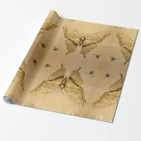 Golden Butterfly Wildlife Lovers Wrapping Paper