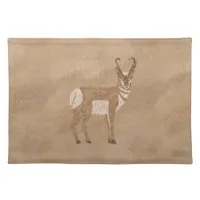 Southwest Pronghorn Standing Antelope Petroglyph Cloth Placemat