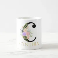 Watercolor Floral Monogram Coffee Mug