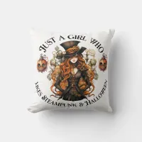 "Just a Girl Who Likes Halloween" Throw Pillow