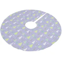 Christmas Tree Pattern Violet and Lime Green ID175 Brushed Polyester Tree Skirt