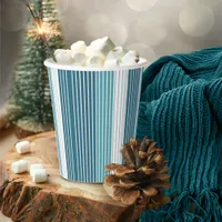 Teal Pinstripe Christmas Pattern#28 ID1009 Paper Cups