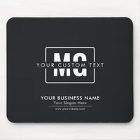 Custom Black & White Professional Monogram Logo Mouse Pad