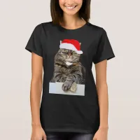 Christmas Cat Humbug Photo Women's Basic T-Shirt