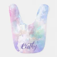 Dreamy Clouds and Stars Personalized Baby Bib