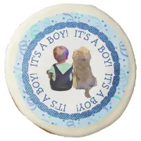 Baby Boy and His Dog Its a Boy Baby Shower Sugar Cookie