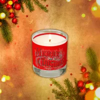 Merry Christmas - Vintage Style Black on Red | Scented Candle