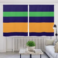 Modern Stylish Bright Color Block Stripes Blackout Curtains