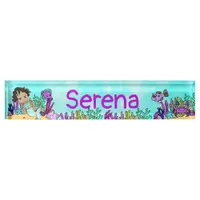 Personalized Mermaid, Fish, Coral Under the Sea Desk Name Plate