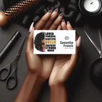 Black Woman Hair Salon Logo Business Card