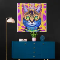 AI Generated Artsy Mystical Spiritual Cat Poster